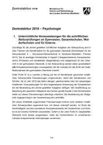 Psychologie - Standardsicherung NRW