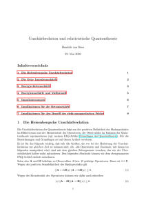 Unschärferelation und relativistische Quantentheorie