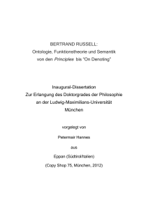 Bertrand Russell: Ontologie, Funktionstheorie und Semantik von