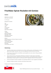 Frischkäse-Spinat-Rouladen mit Gemüse