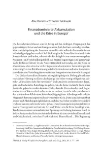 Finanzdominierte Akkumulation und die Krise in Europa