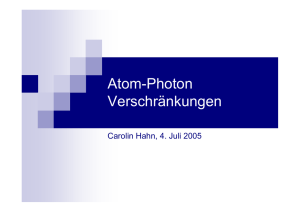 Atom-Photon Verschränkungen