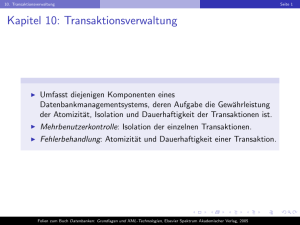 Kapitel 10: Transaktionsverwaltung