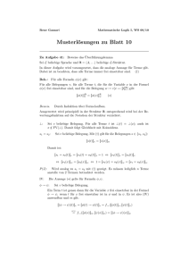 Musterlösungen zu Blatt 10 - Logik und Sprachtheorie