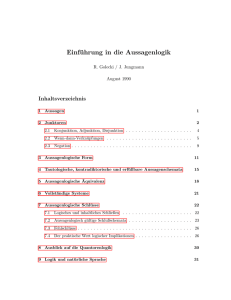 Einführung in die Aussagenlogik