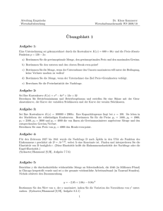 Ubungsblatt 1 - Empirische Wirtschaftsforschung und Ökonometrie
