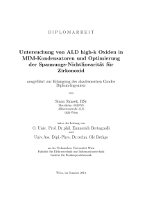 Untersuchung von ALD high-k Oxiden in MIM
