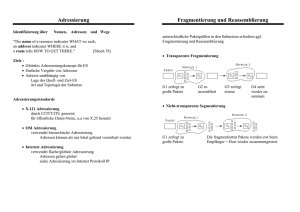 Adressierung Fragmentierung und Reassemblierung