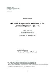 HS 2012: Programmiertechniken in der