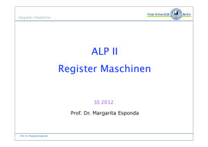 ALP II Register Maschinen