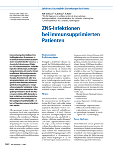 ZNS-Infektionen bei immunsupprimierten Patienten