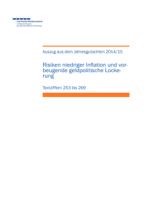 Risiken niedriger Inflation und vorbeugende geldpolitische Lockerung