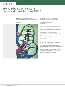 Therapie des akuten Tinnitus mit