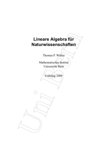 Lineare Algebra für Naturwissenschaften