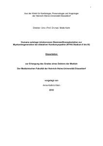 Humane autologe intrakoronare Stammzelltransplantation zur