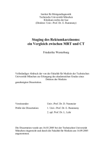 Staging des Rektumkarzinoms: ein Vergleich zwischen