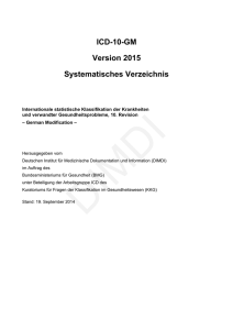 ICD-10-GM Version 2015 Systematisches Verzeichnis