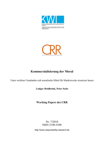 Kommerzialisierung der Moral - Center for Responsibility Research