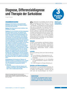 Diagnose, Differenzialdiagnose und Therapie der Sarkoidose