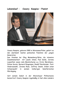 Lebenslauf : Cezary Kwapisz – Pianist