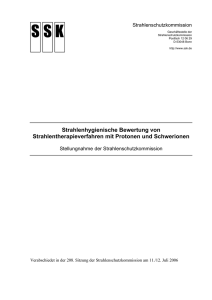 Strahlenhygienische Bewertung von Strahlentherapieverfahren mit