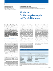 Moderne Ernährungskonzepte bei Typ-2-Diabetes