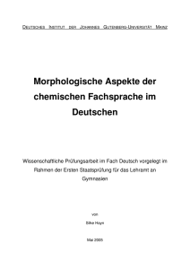 Morphologische Aspekte der chemischen Fachsprache im Deutschen