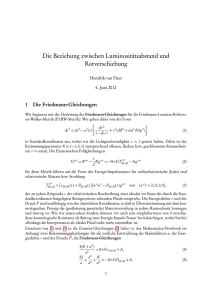 Die Beziehung zwischen Luminositätsabstand und Rotverschiebung