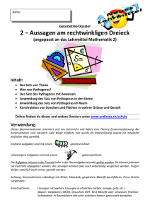 Dossier 2 – Aussagen am rechtwinkligen Dreieck