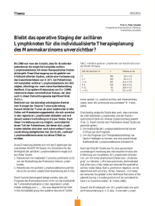 Axillastaging und Therapieplanung