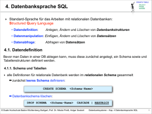 Kapitel 4 - Datenbanksprache SQL