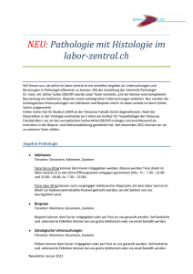 NEU: Pathologie mit Histologie im labor