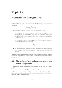 Kapitel 6 Numerische Integration