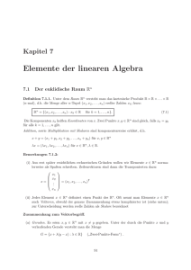 Elemente der linearen Algebra