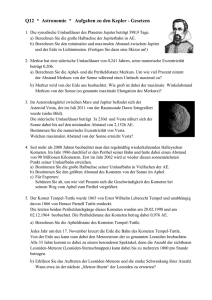 Q12 * Astronomie * Aufgaben zu den Kepler