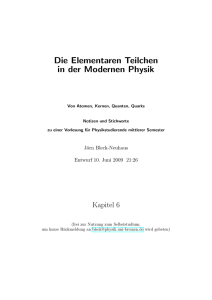 Die Elementaren Teilchen in der Modernen Physik - IUP