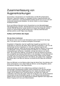 Zusammenfassung von Augenerkrankungen - I-GaP