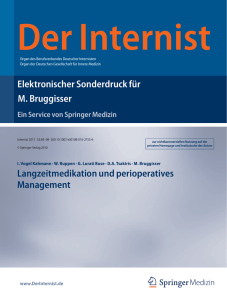 Langzeitmedikation und perioperatives Management