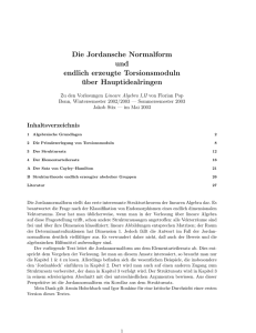 Die Jordansche Normalform und endlich erzeugte Torsionsmoduln