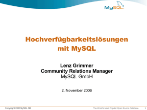 Hochverfügbarkeitslösungen mit MySQL