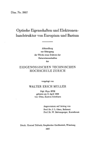 Optische Eigenschaften und Elektronen - ETH E
