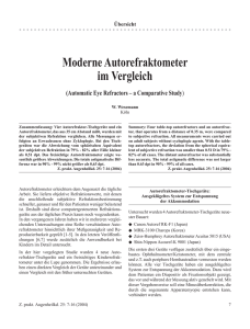 Moderne Autorefraktometer im Vergleich
