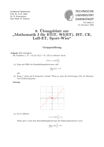 8.¨Ubungsblatt zur ” Mathematik I für ETiT, WI(ET), IST, CE, LaB