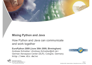 Mixing Python and Java How Python and Java can - eLib