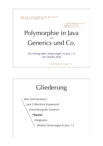 Polymorphie in Java Generics und Co. Gliederung