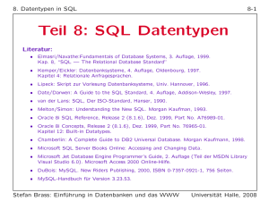 Teil 8: SQL Datentypen