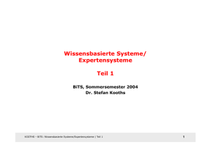 Wissensbasierte Systeme/ Expertensysteme Teil 1
