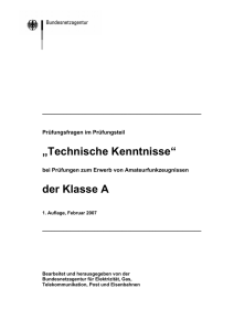 Technik-Fragenkatalog für Klasse A