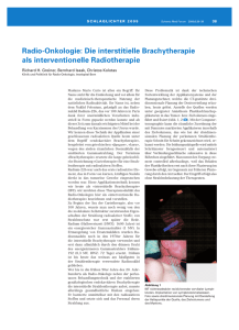 Radio-Onkologie: Die interstitielle Brachytherapie als