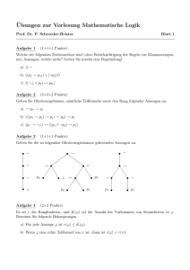 1. Aufgabenblatt - Logik und Sprachtheorie / Mathematische Logik